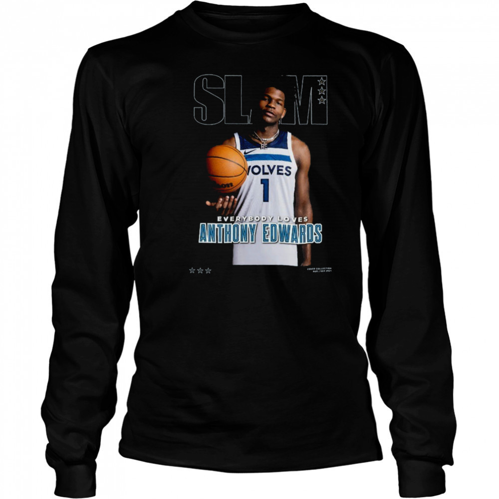 Anthony Edwards Minnesota Timberwolves SLAM Cover T Shirt Long Sleeved