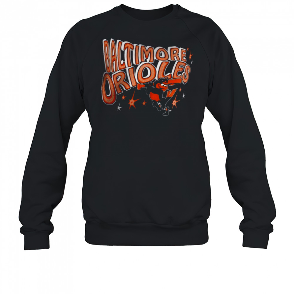 Baltimore Orioles Starter Women’s Fireworks V Neck T Shirt Sweatshirt