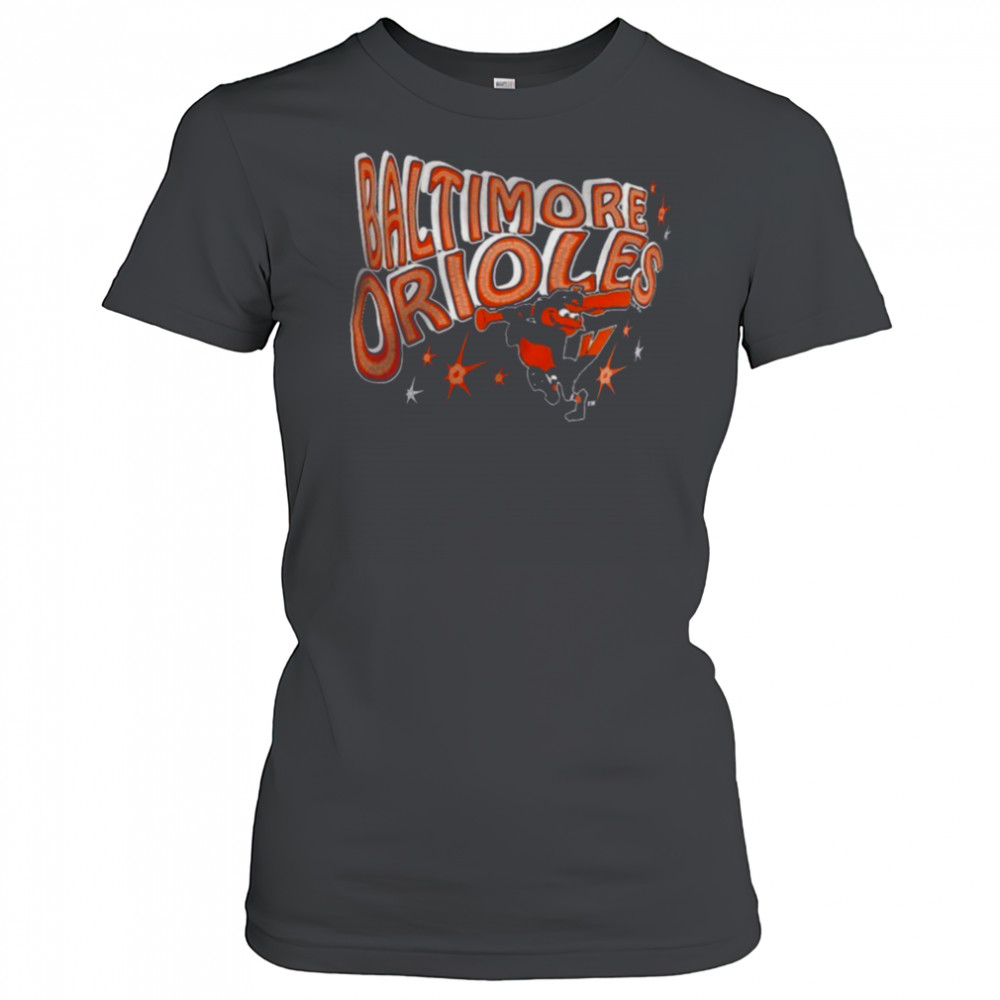 Baltimore Orioles Starter Women’s Fireworks V Neck T Shirt Women's T-shirt