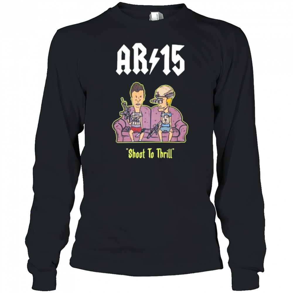 Beavis And Butthead Ar 15 Shoot To Thrill Painting t-shirt Long Sleeved