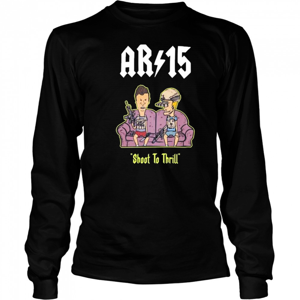 Beavis And Butthead Ar 15 Shoot To Thrill Painting t-shirt Long Sleeved