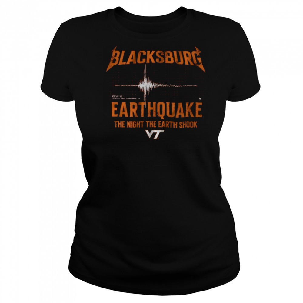 BreakingT Maroon Virginia Tech Hokies Blacksburg Earthquake T Shirt Women's T-shirt