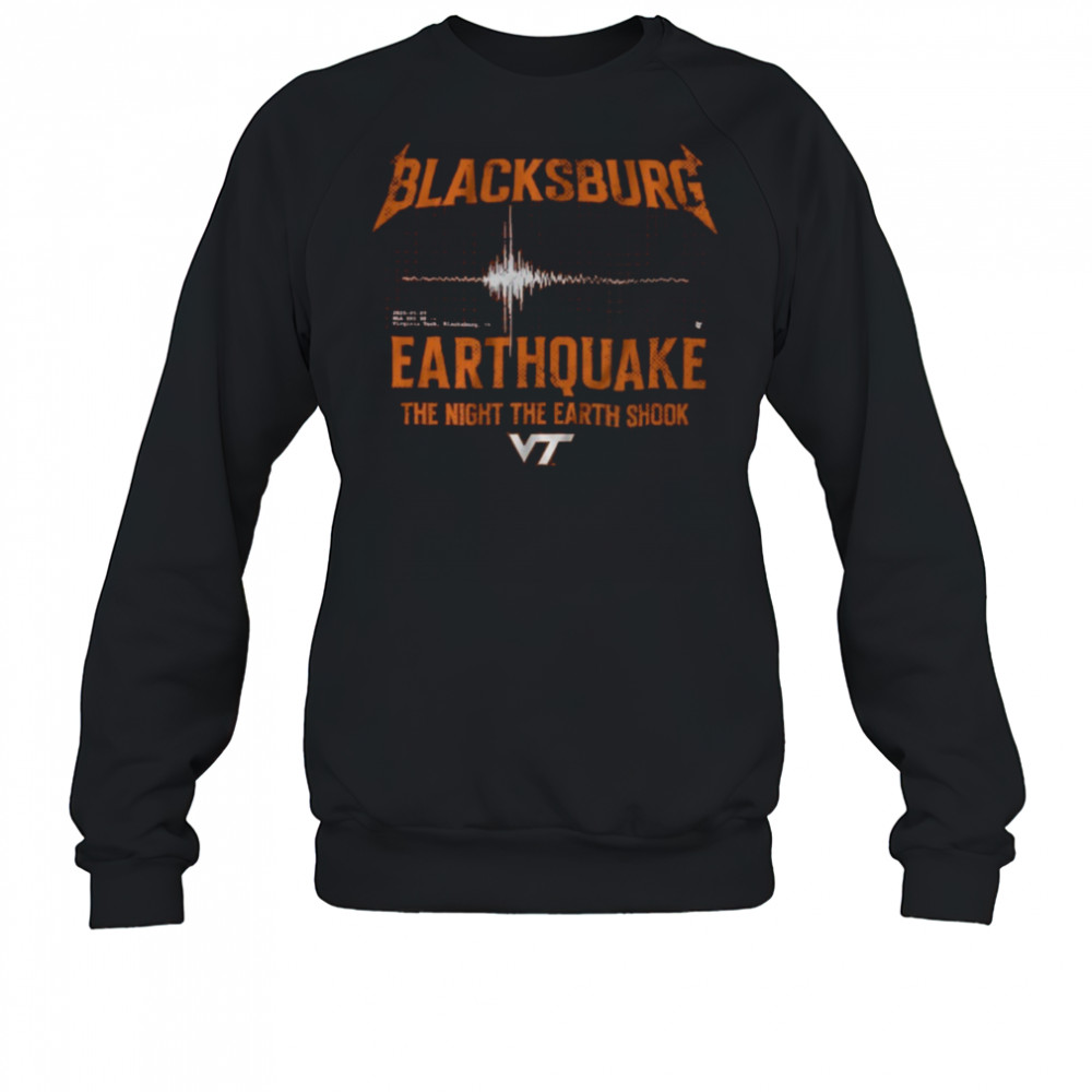 BreakingT Maroon Virginia Tech Hokies Blacksburg Earthquake T Shirt Sweatshirt