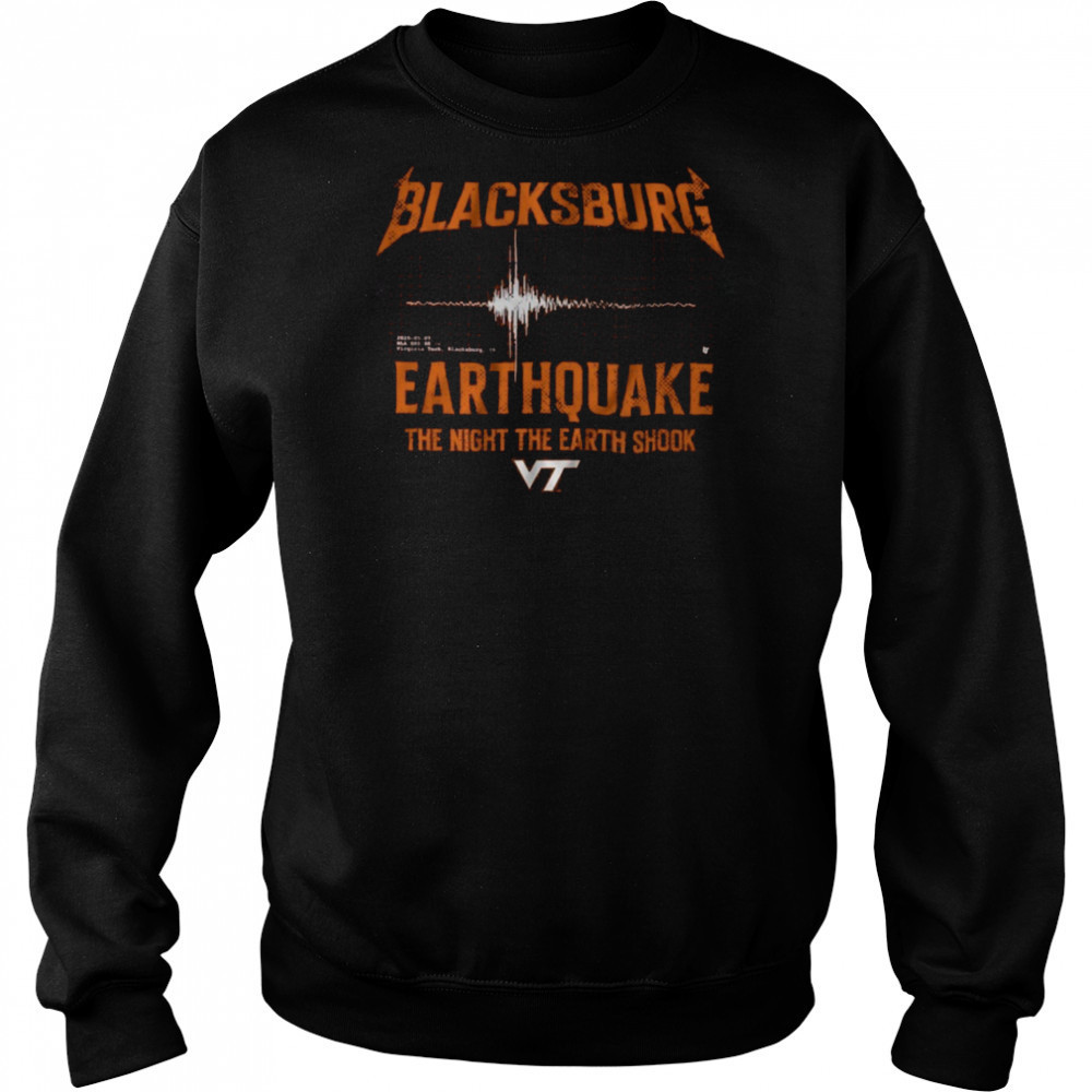 BreakingT Maroon Virginia Tech Hokies Blacksburg Earthquake T Shirt Hoodie
