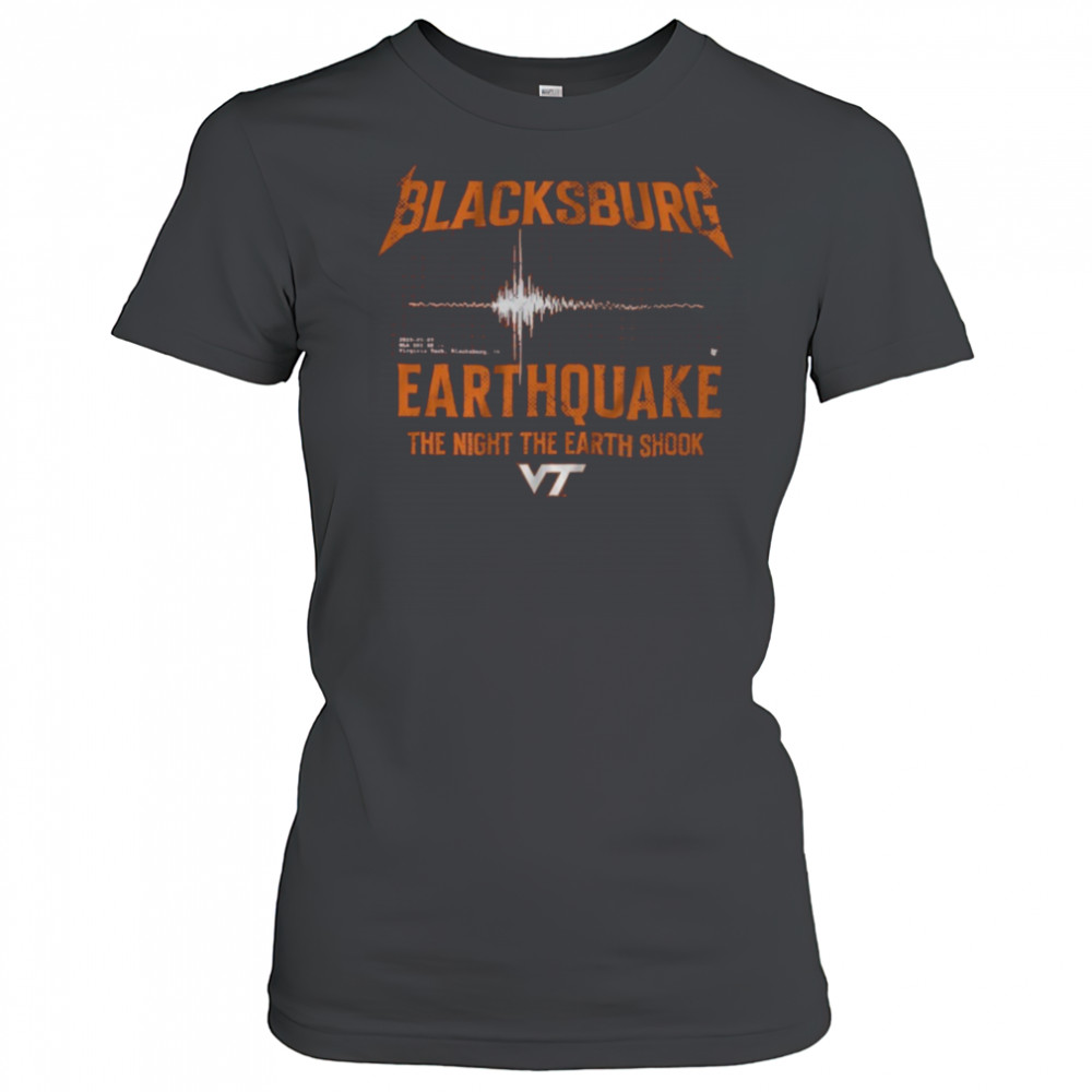BreakingT Maroon Virginia Tech Hokies Blacksburg Earthquake T Shirt Women's T-shirt