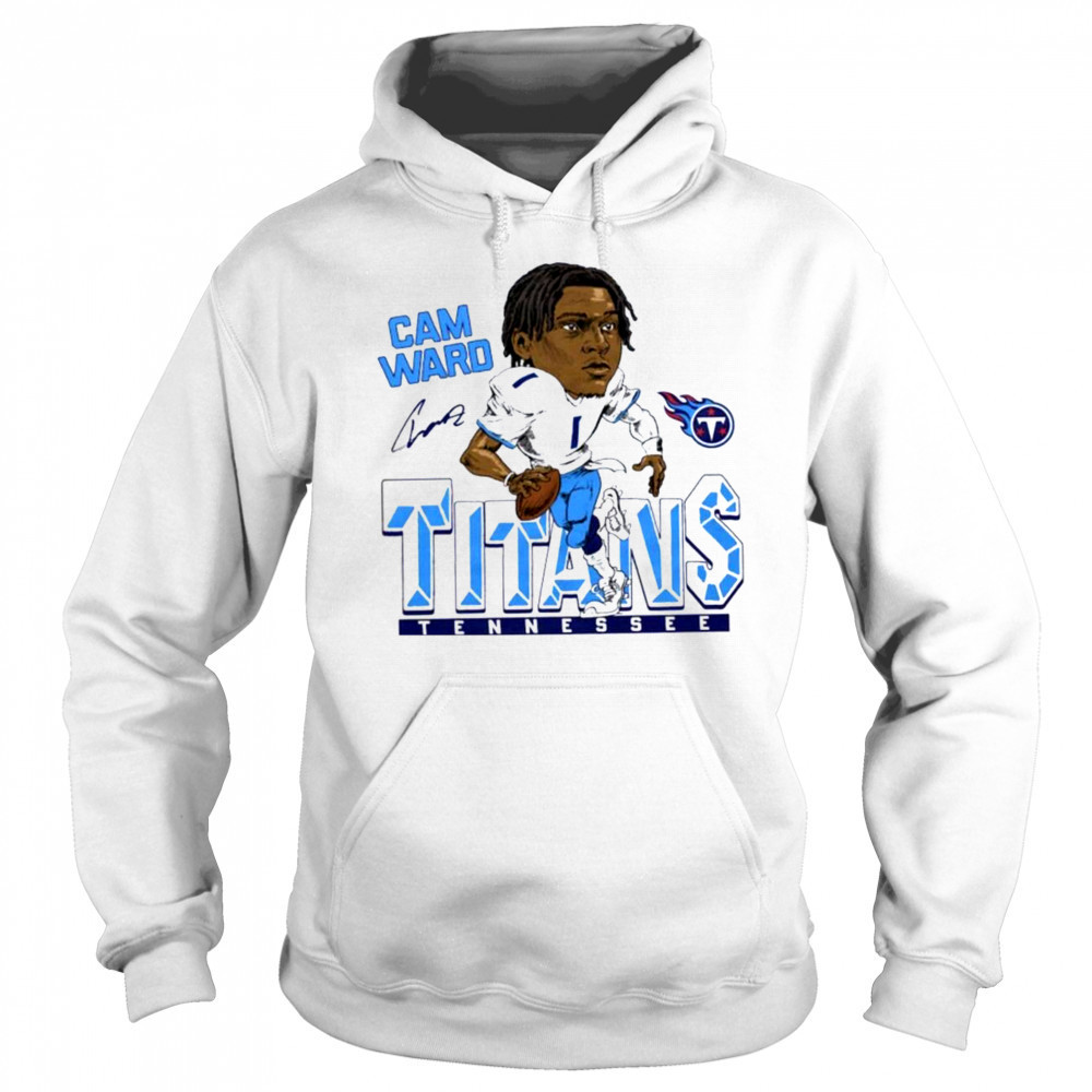 Cameron Ward Tennessee Titans Homage 2025 NFL Draft Caricature Player Graphic Tri Blend T Shirt Sweatshirt