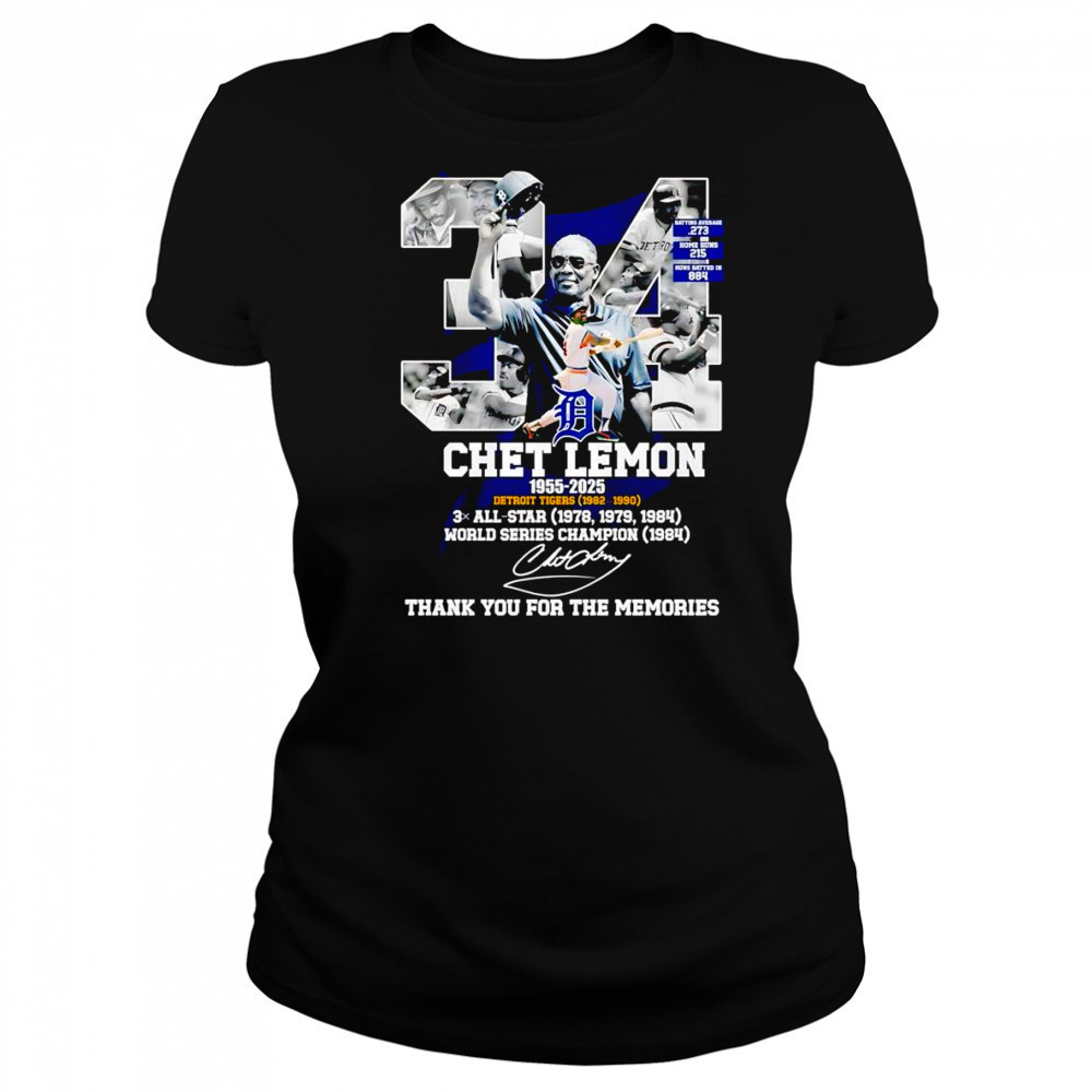 Chef Lemon 1955 2025 Detroit Tigers 1982 1990 thank you for the memories shirt Women's T-shirt