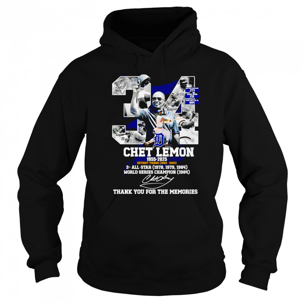Chef Lemon 1955 2025 Detroit Tigers 1982 1990 thank you for the memories shirt Sweatshirt