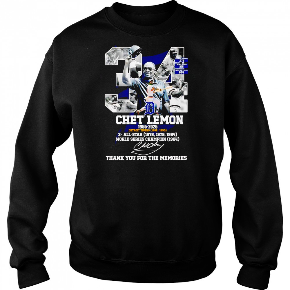 Chef Lemon 1955 2025 Detroit Tigers 1982 1990 thank you for the memories shirt Hoodie