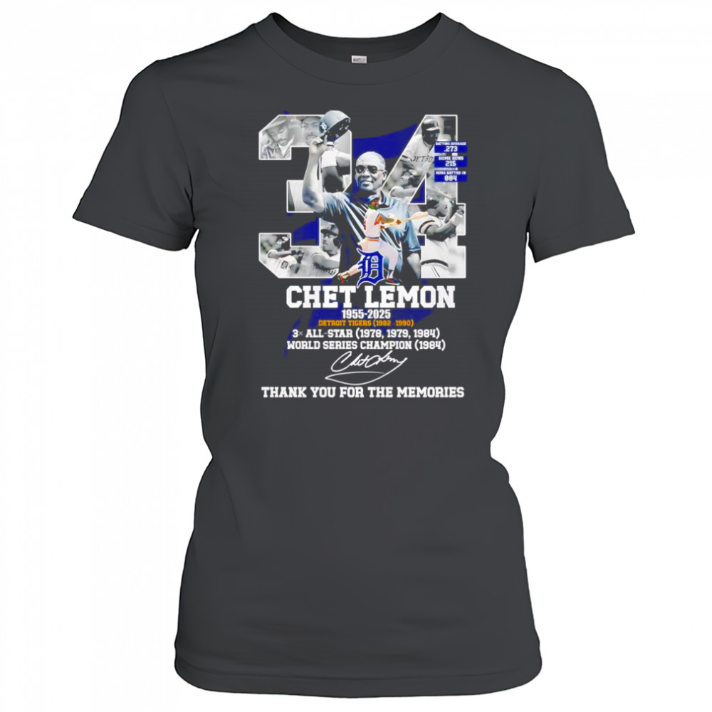 Chef Lemon 1955 2025 Detroit Tigers 1982 1990 thank you for the memories shirt Women's T-shirt