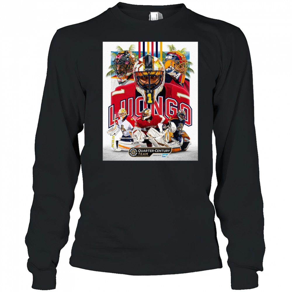 Florida Panthers Congrats Roberto Luongo No. 1 On Being Named To The NHL Quarter Century Team Poster t-shirt Long Sleeved