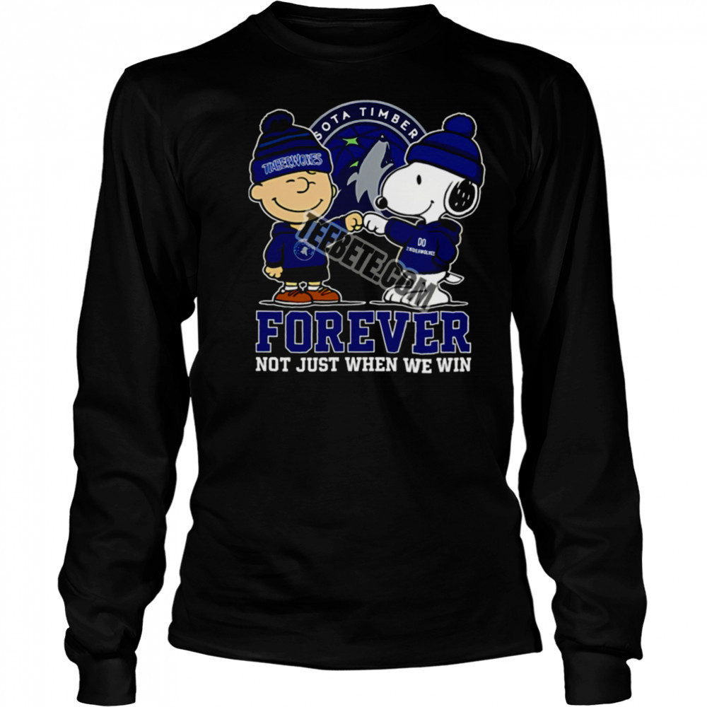 Minnesota Timberwolves Snoopy And Charlie Brown Forever Fan Shirt Long Sleeved