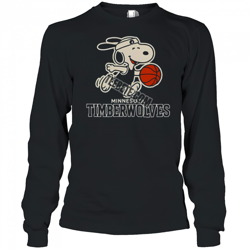 Minnesota Timberwolves Vs Snoopy Player Basketball Shirt Long Sleeved