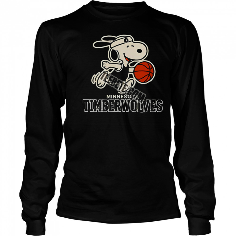 Minnesota Timberwolves Vs Snoopy Player Basketball Shirt Long Sleeved