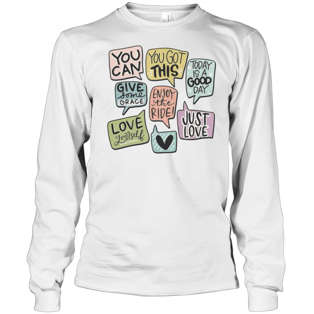 Motivational Speech Bubbles T-Shirt Long Sleeved