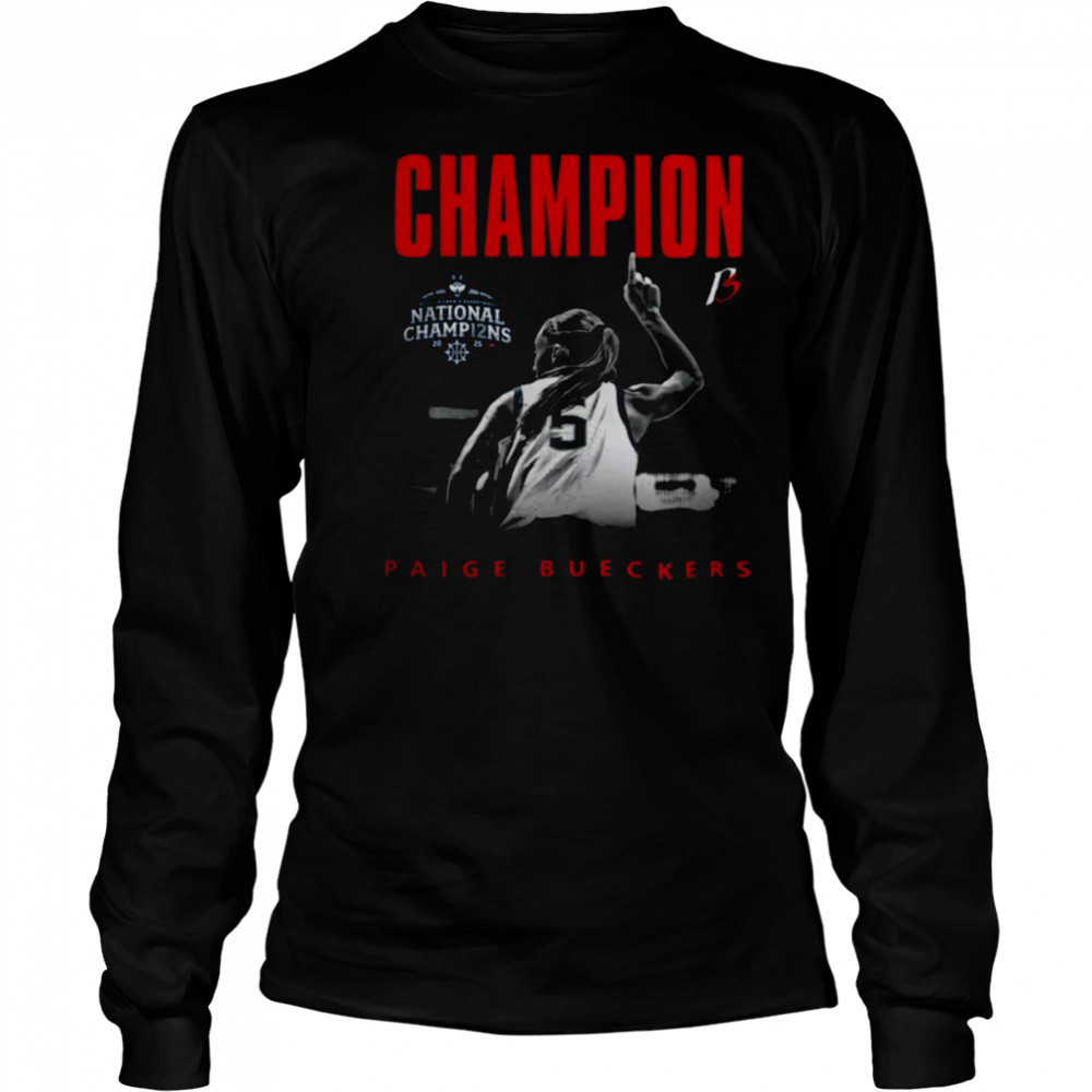 Paige Bueckers Merch UConn NCAA Women’s Basketball Paige Bueckers National Champion T Shirt Long Sleeved