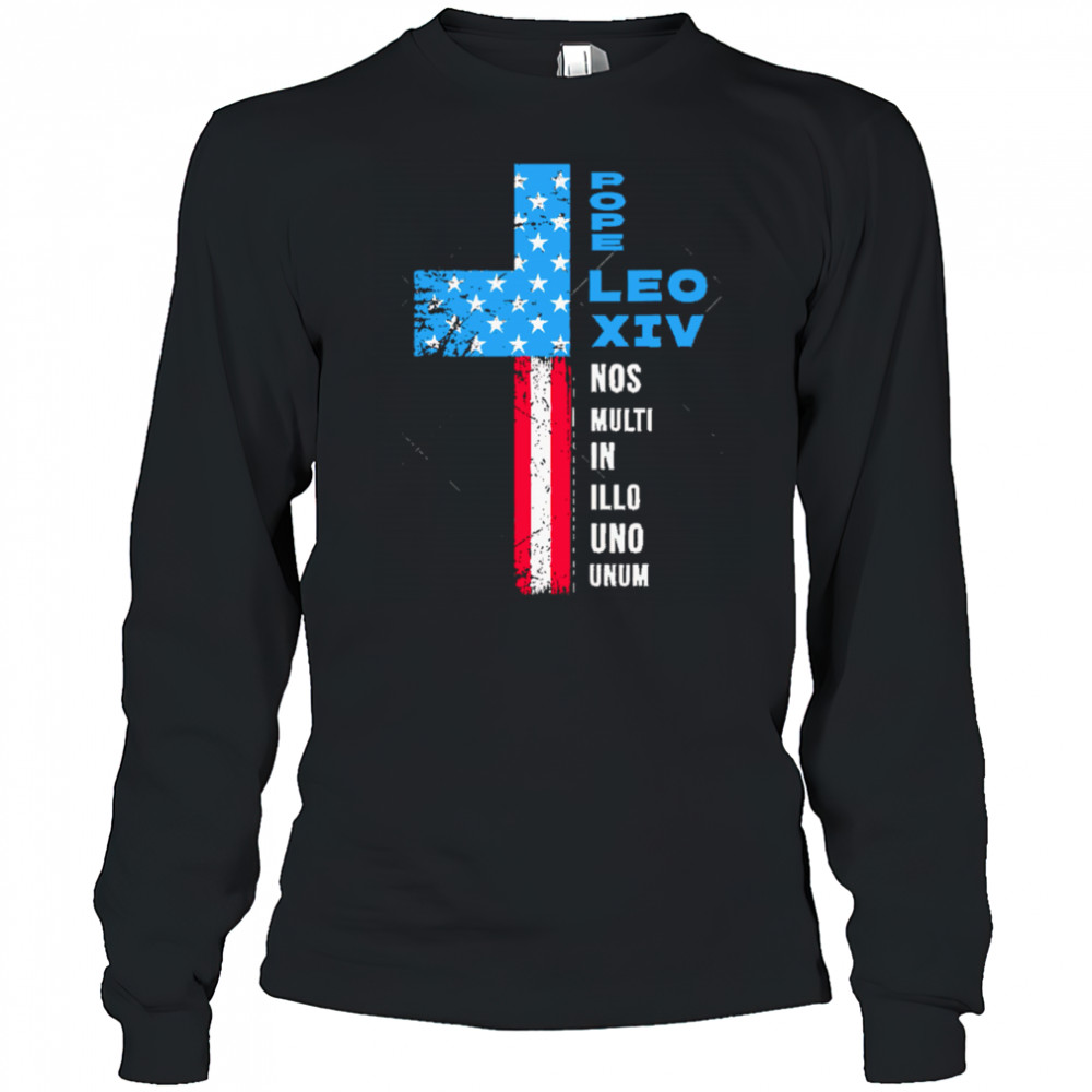 Pope Leo XIV American Flag Election Pontifex Pope Leo XIV shirt Long Sleeved