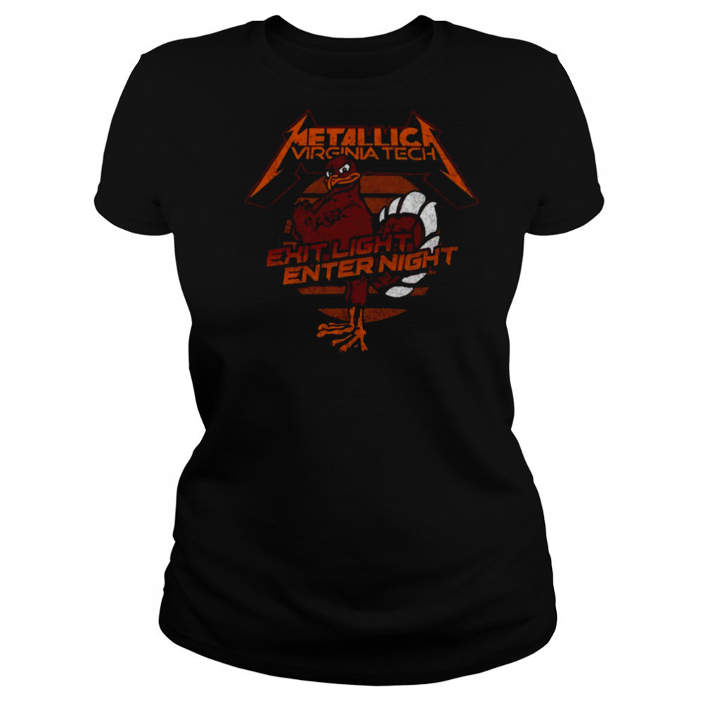 Retro Brand Black Virginia Tech Hokies Metallica Retro T Shirt Women's T-shirt