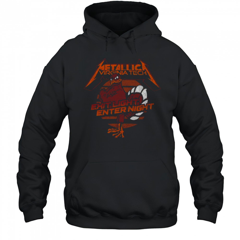 Retro Brand Black Virginia Tech Hokies Metallica Retro T Shirt Hoodie