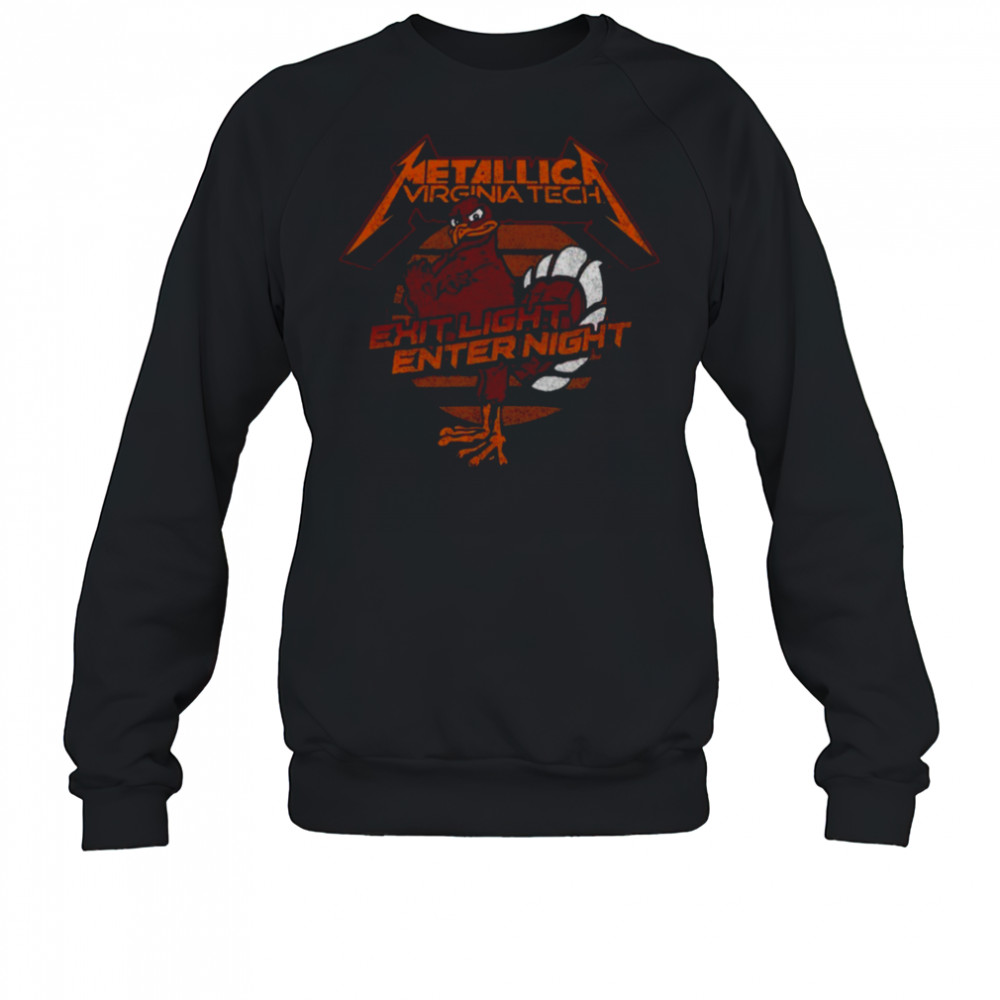 Retro Brand Black Virginia Tech Hokies Metallica Retro T Shirt Sweatshirt