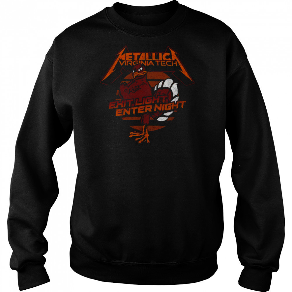 Retro Brand Black Virginia Tech Hokies Metallica Retro T Shirt Hoodie