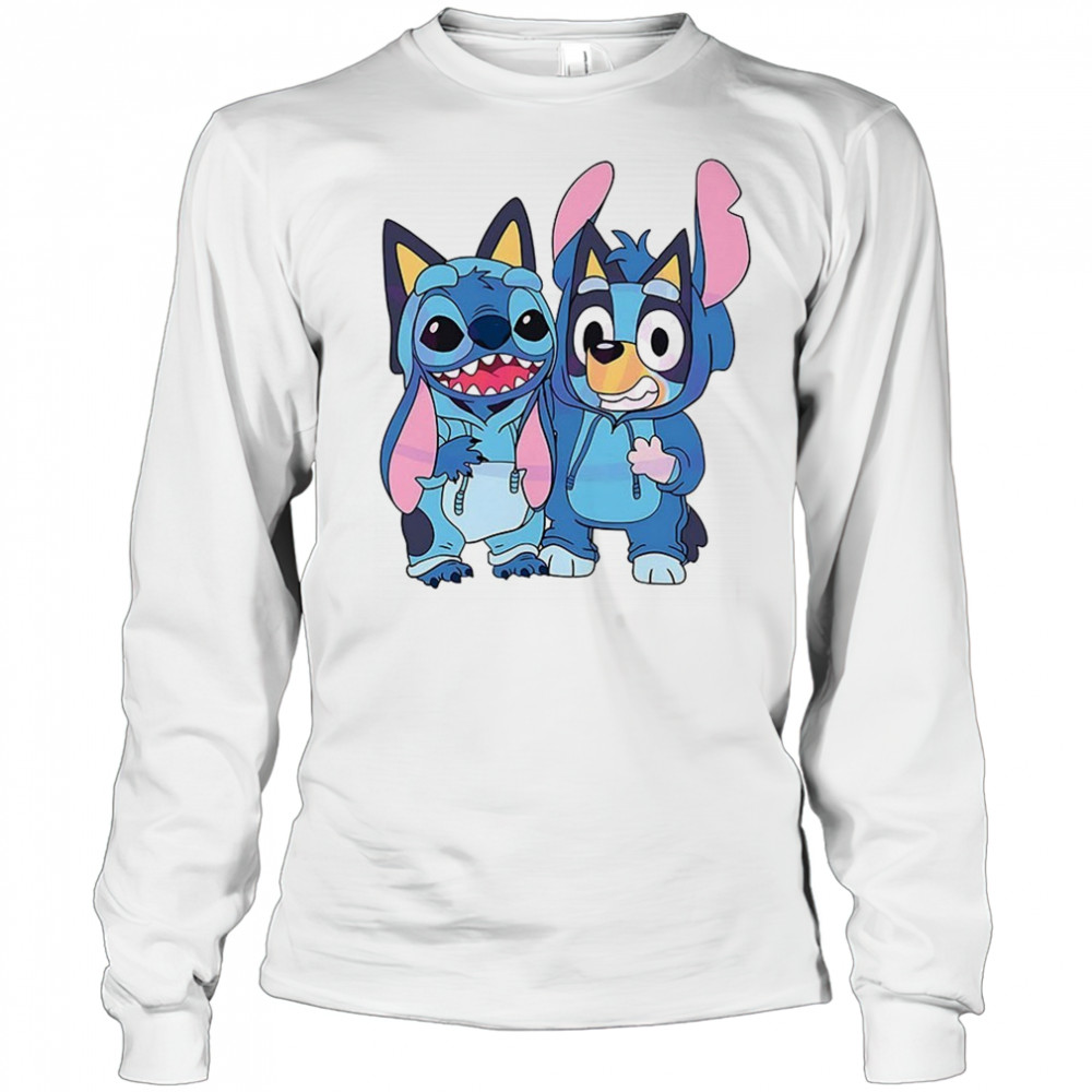 Stitch and Bluey bluey costume cute cartoon characters shirt Long Sleeved