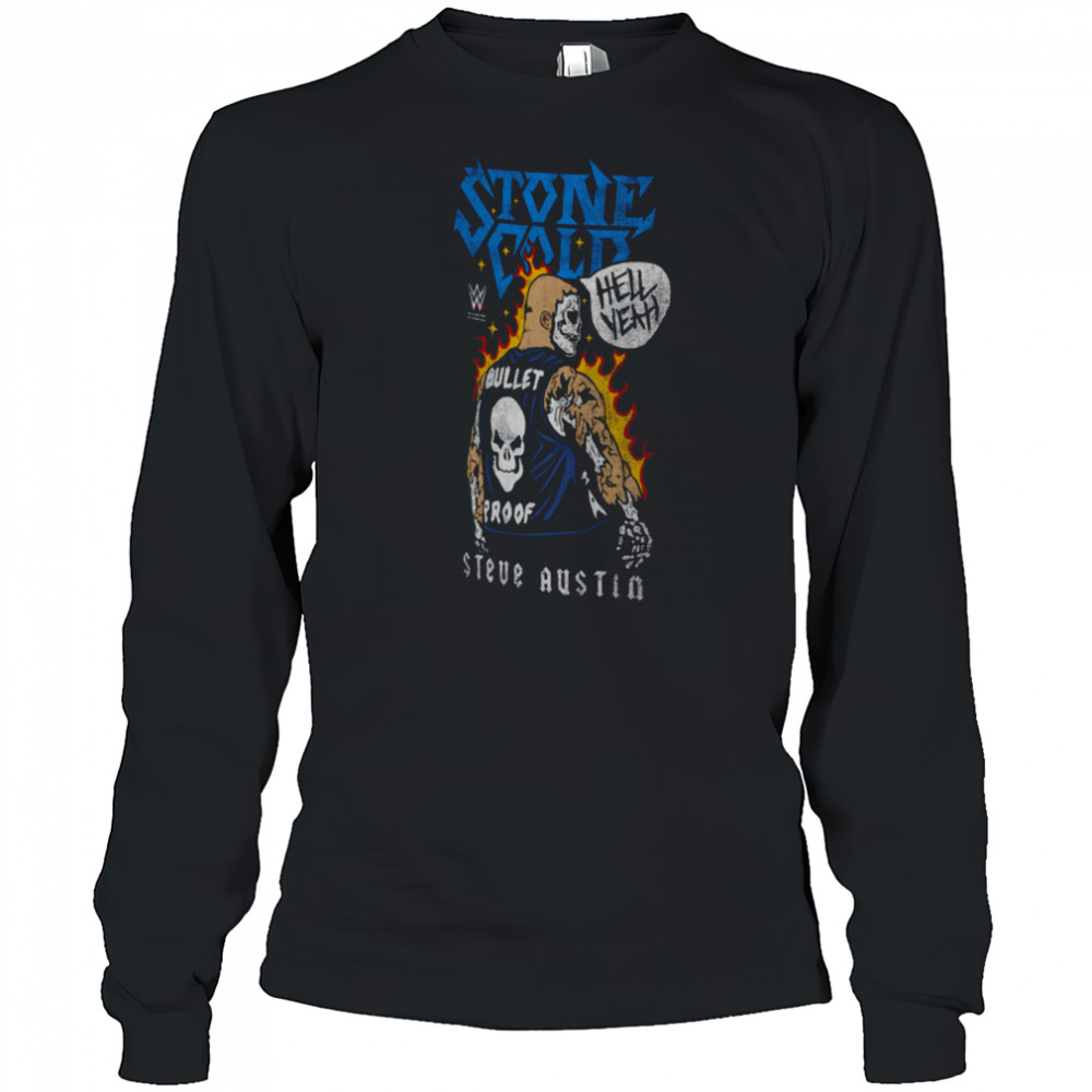 Stone Cold Steve Austin Ripple Junction Skeleton T Shirt Long Sleeved
