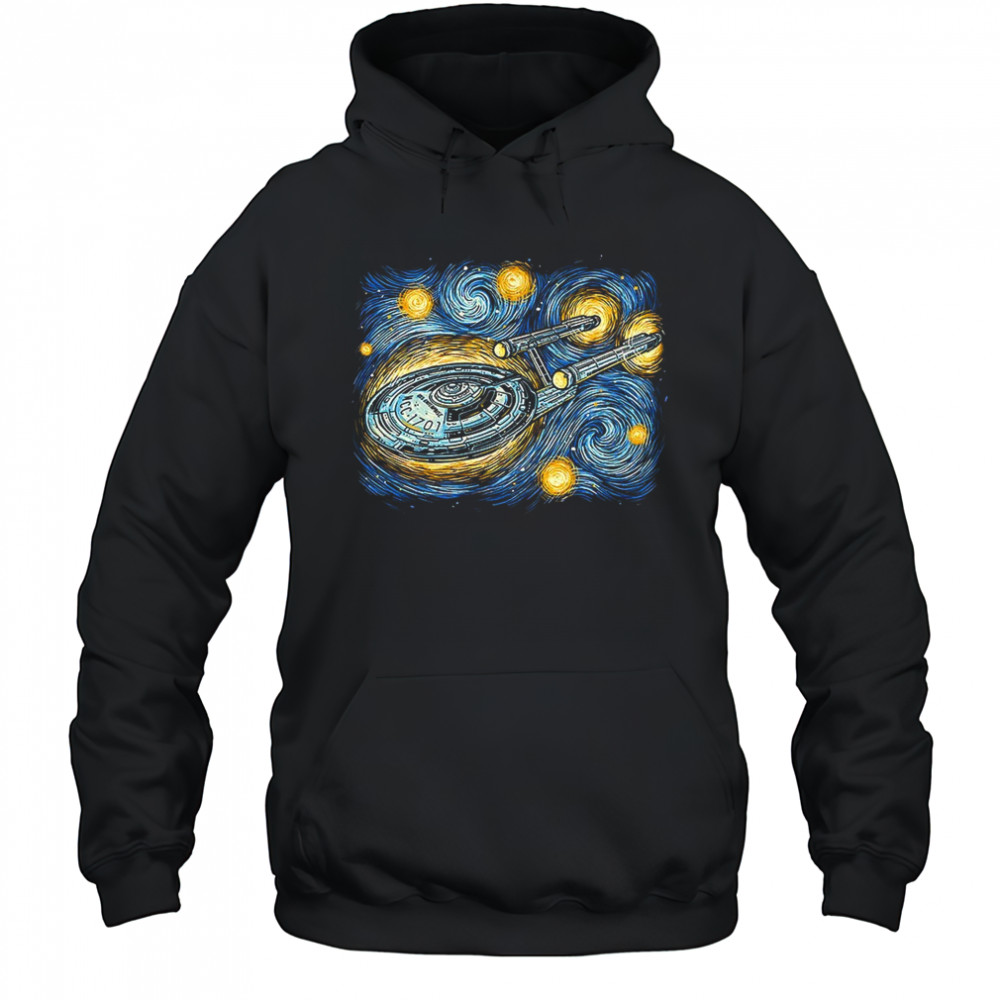 The U.S.S. Enterprise X Van Gogh’s Starry Night Starry Journey shirt Hoodie