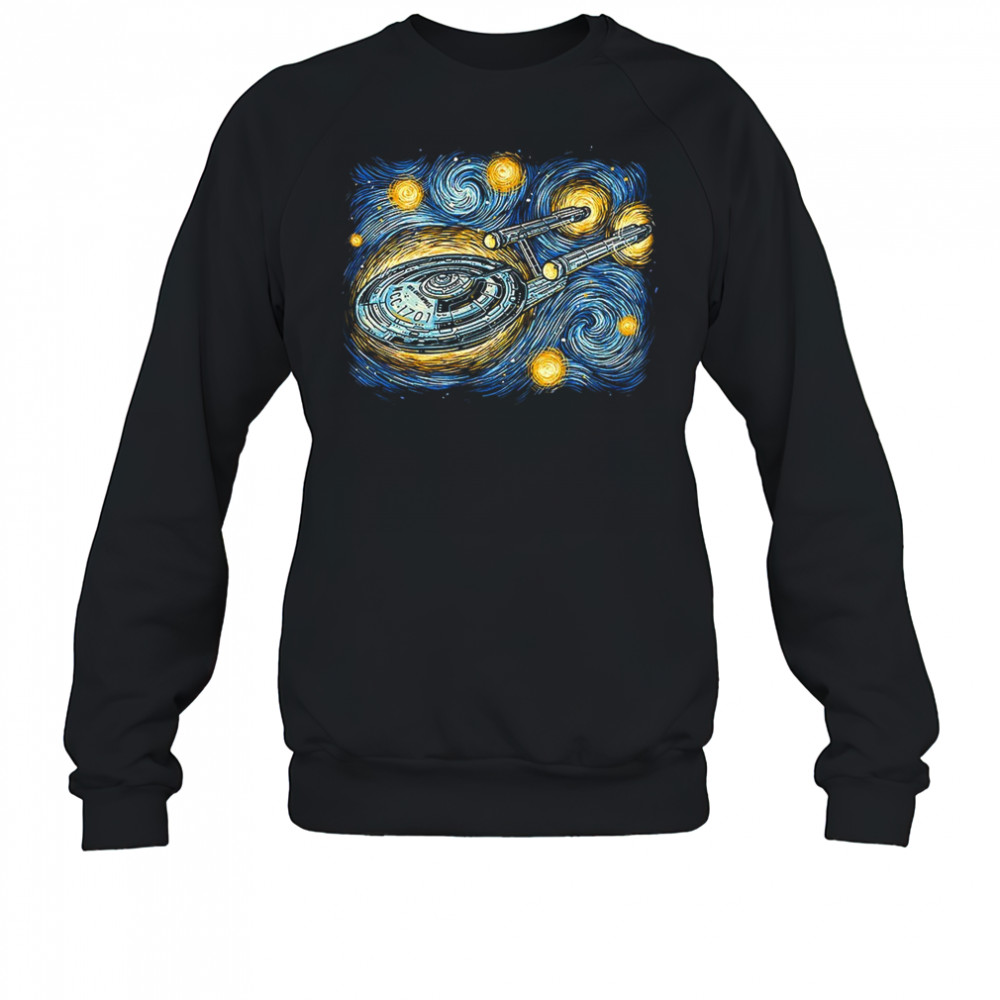 The U.S.S. Enterprise X Van Gogh’s Starry Night Starry Journey shirt Sweatshirt