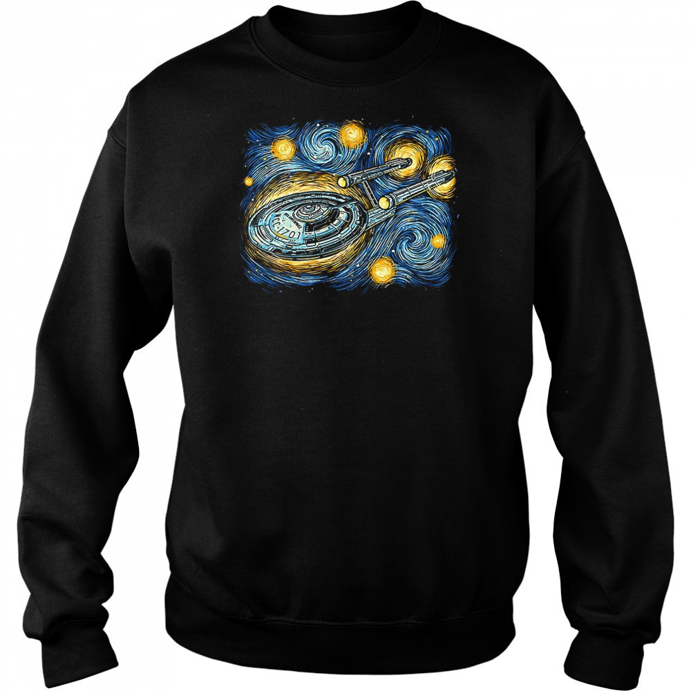 The U.S.S. Enterprise X Van Gogh’s Starry Night Starry Journey shirt Hoodie