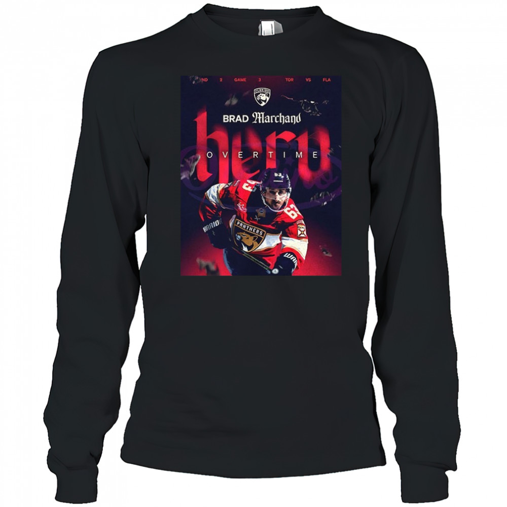 There goes our herooo Brad Marchand Florida Panther shirt Long Sleeved