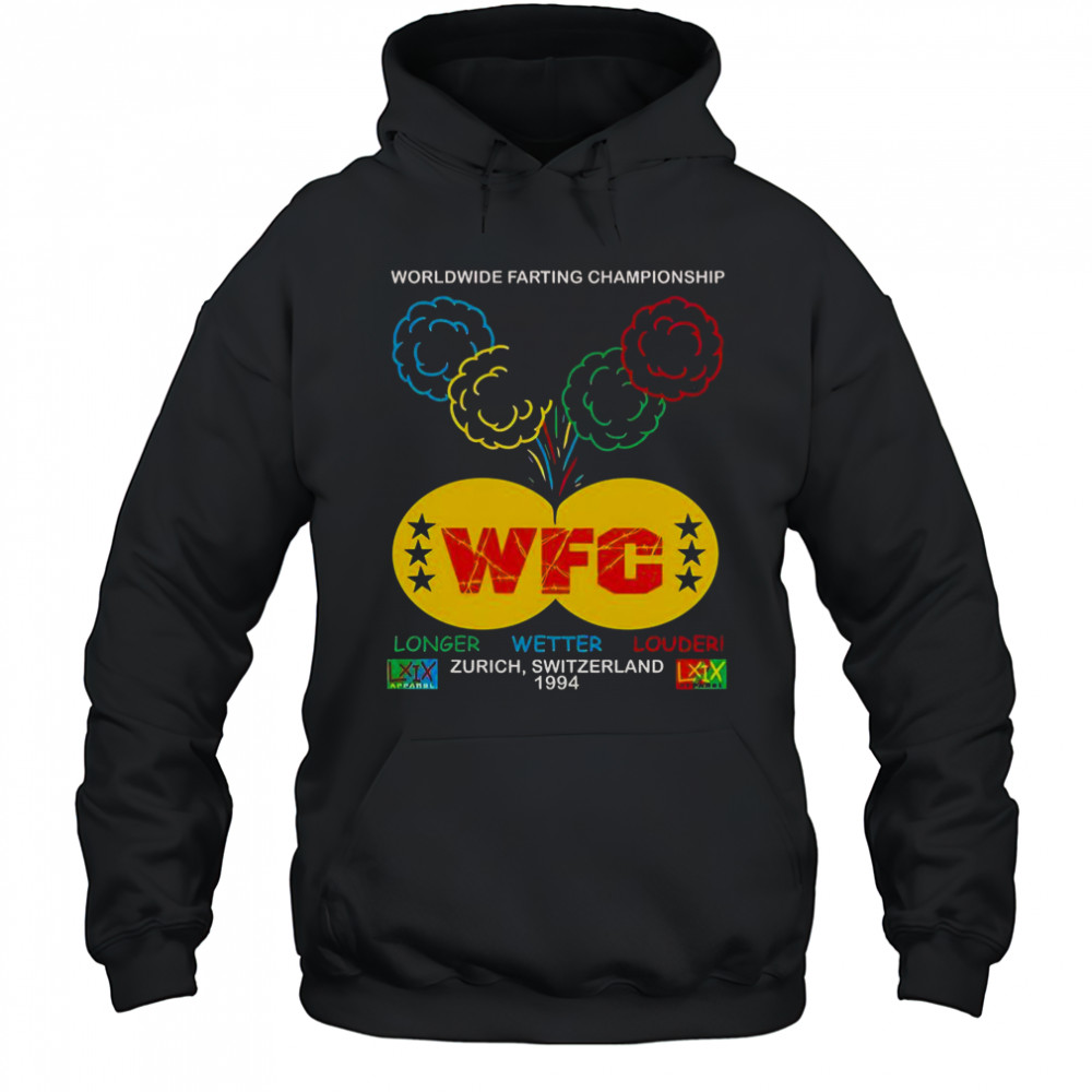 WFC Worldwide Farting Championship Zurich Switzerland Brian Robert Jones 1994 T-Shirt Hoodie
