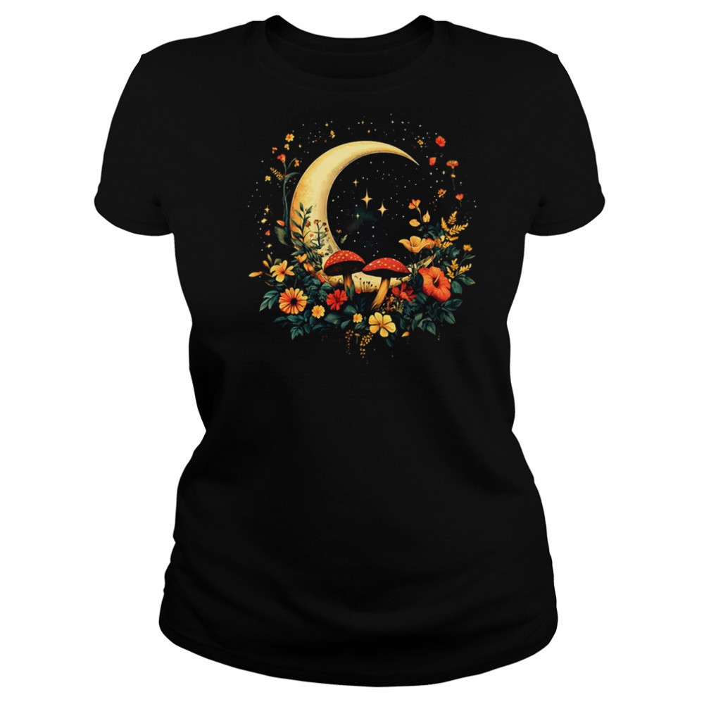 Aesthetic Cottagecore Botanical Moon Mushrooms Gardening shirt Women's T-shirt