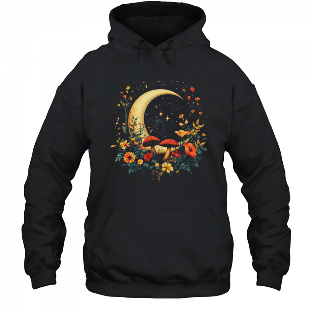 Aesthetic Cottagecore Botanical Moon Mushrooms Gardening shirt Hoodie