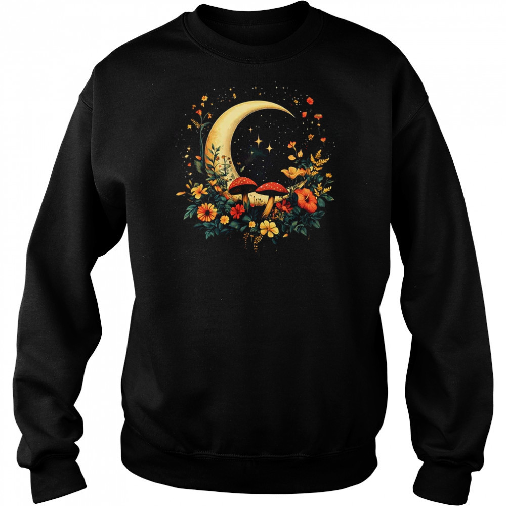 Aesthetic Cottagecore Botanical Moon Mushrooms Gardening shirt Hoodie