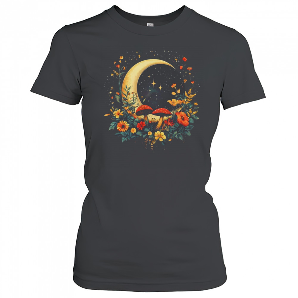 Aesthetic Cottagecore Botanical Moon Mushrooms Gardening shirt Women's T-shirt