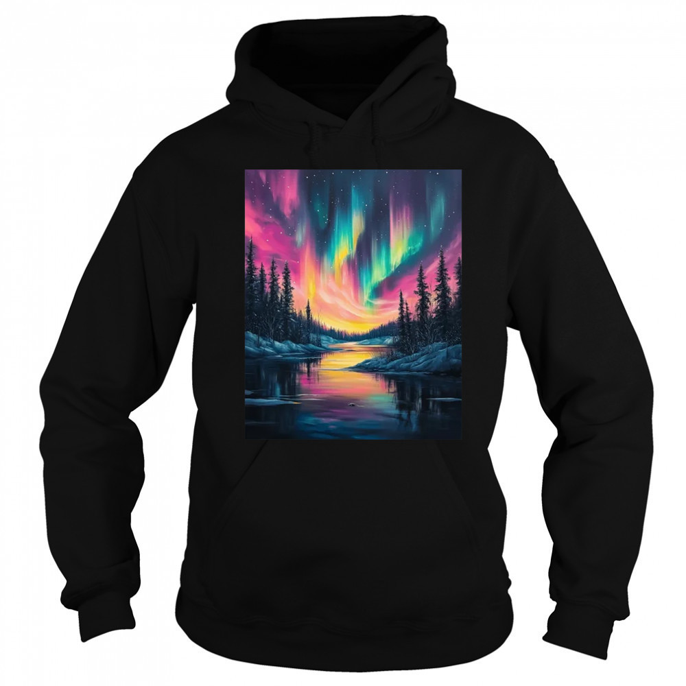 Alaska Landscape Aurora Borealis Northern Lights Vacation shirt Sweatshirt