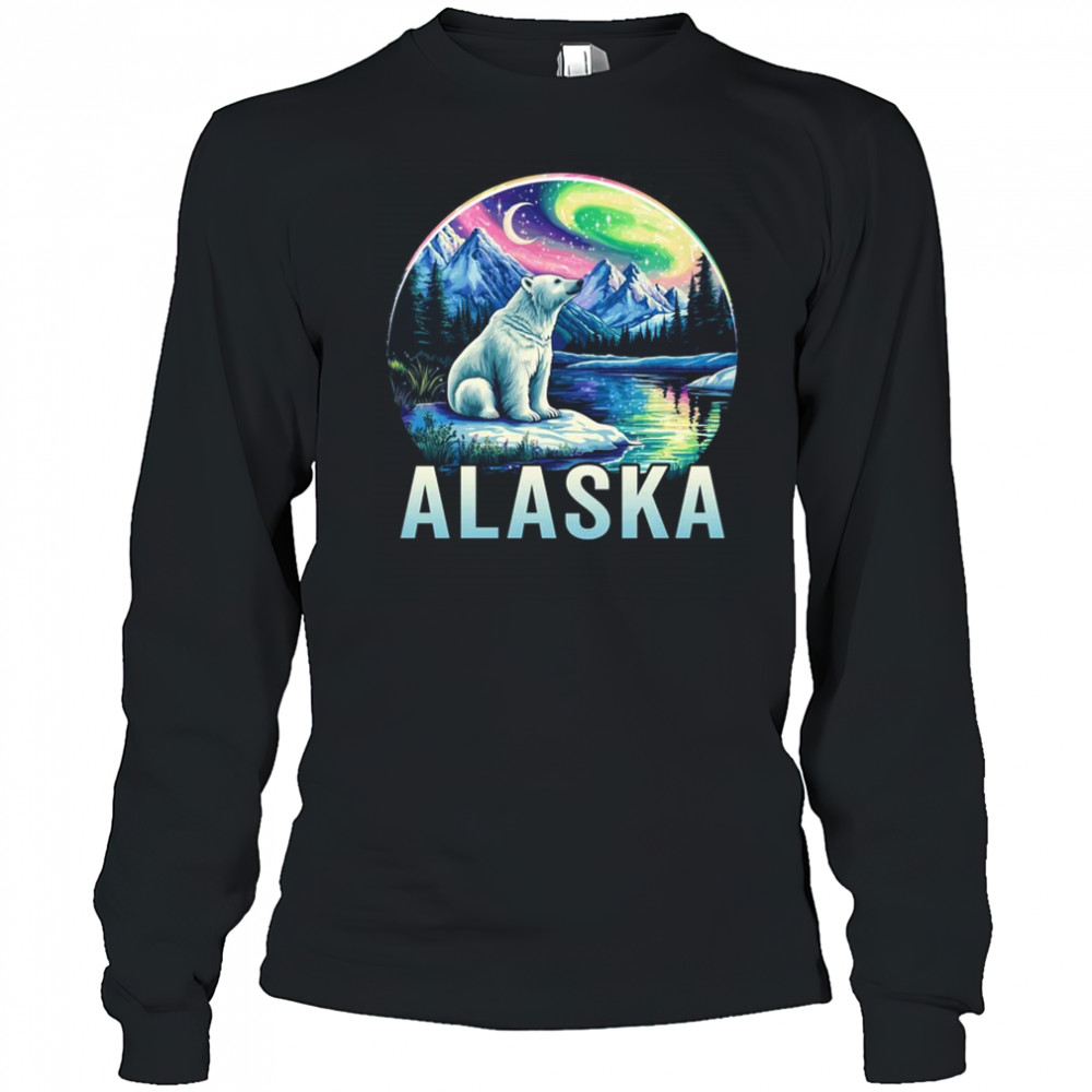 Alaska Northern Lights Aurora Viewing Vacation Alaska Trip shirt Long Sleeved