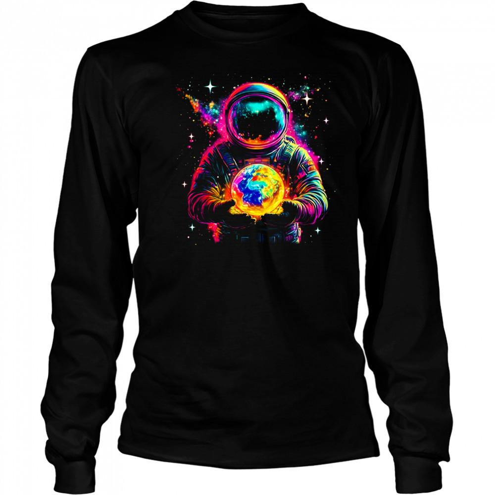 Astronaut Planets Astronaut Science Space Spaceman Design shirt Long Sleeved