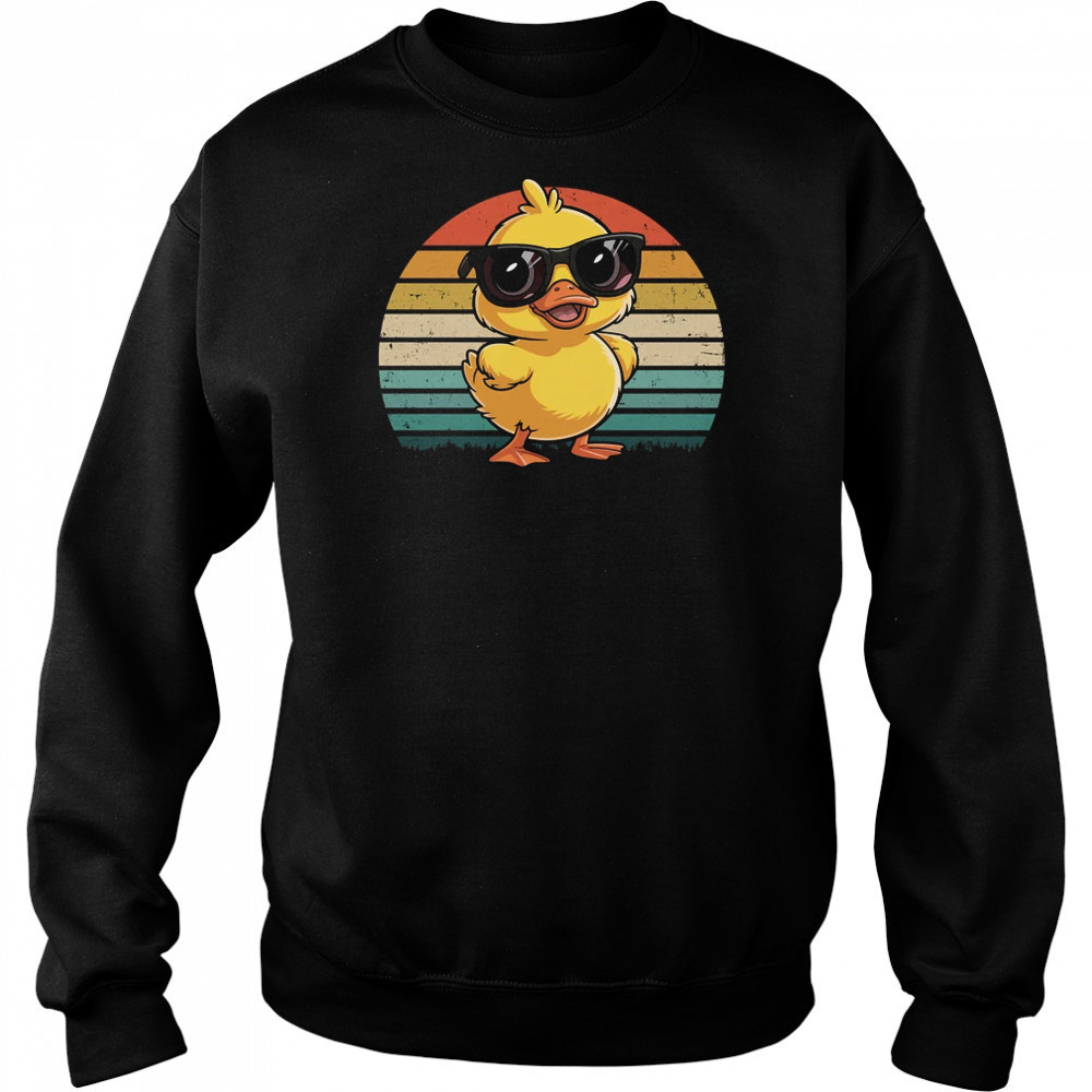 Cool Yellow Rubber Duck In Sunglasses Retro Funny Duck Lover shirt Hoodie