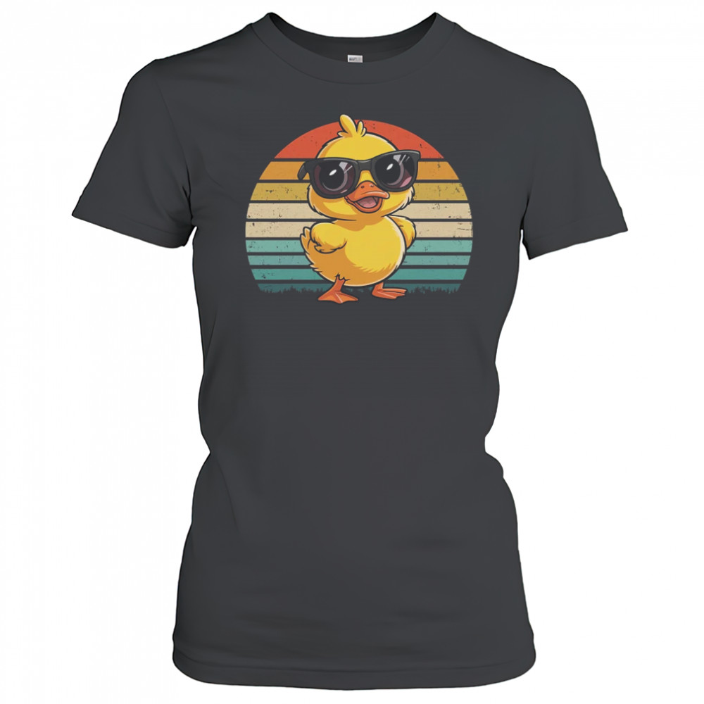 Cool Yellow Rubber Duck In Sunglasses Retro Funny Duck Lover shirt Women's T-shirt