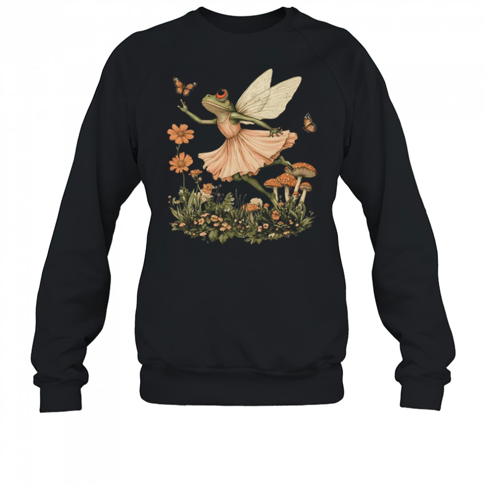 Cottagecore Aesthetic Vintage Fairy Frog Dancing Women Girls shirt Sweatshirt