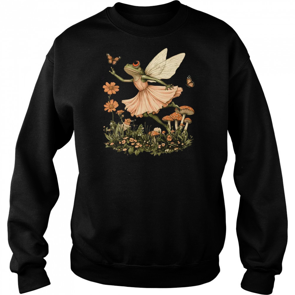 Cottagecore Aesthetic Vintage Fairy Frog Dancing Women Girls shirt Hoodie