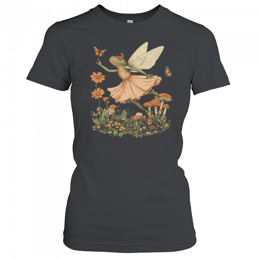 Cottagecore Aesthetic Vintage Fairy Frog Dancing Women Girls shirt Women's T-shirt