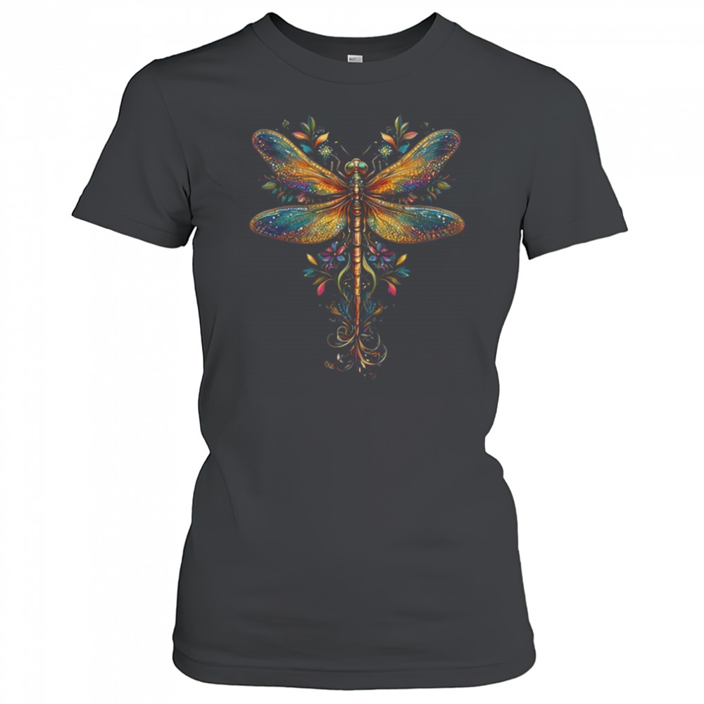 Cottagecore Floral Aesthetic Graphic Dragonfly Women Girls shirt Women's T-shirt
