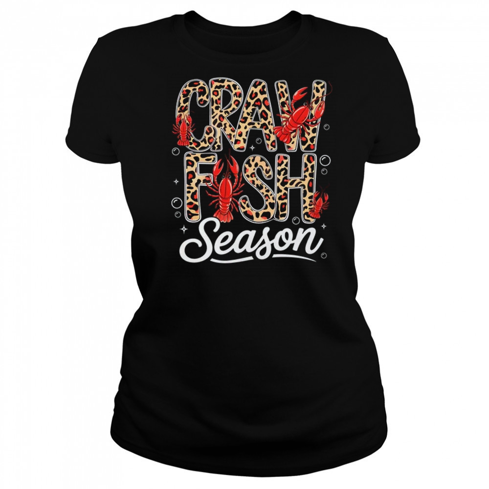 Crawfish Season Leopard Funny Crawfish Boil Lobster Cajun shirt Women's T-shirt