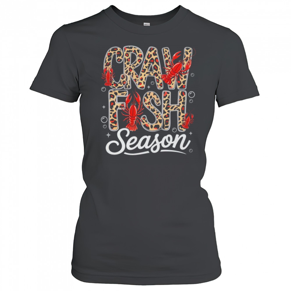 Crawfish Season Leopard Funny Crawfish Boil Lobster Cajun shirt Women's T-shirt