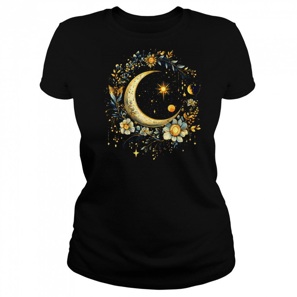 Mystic Sun And Moon Woman Girls Mystical Flowers Aesthetic shirt Women's T-shirt