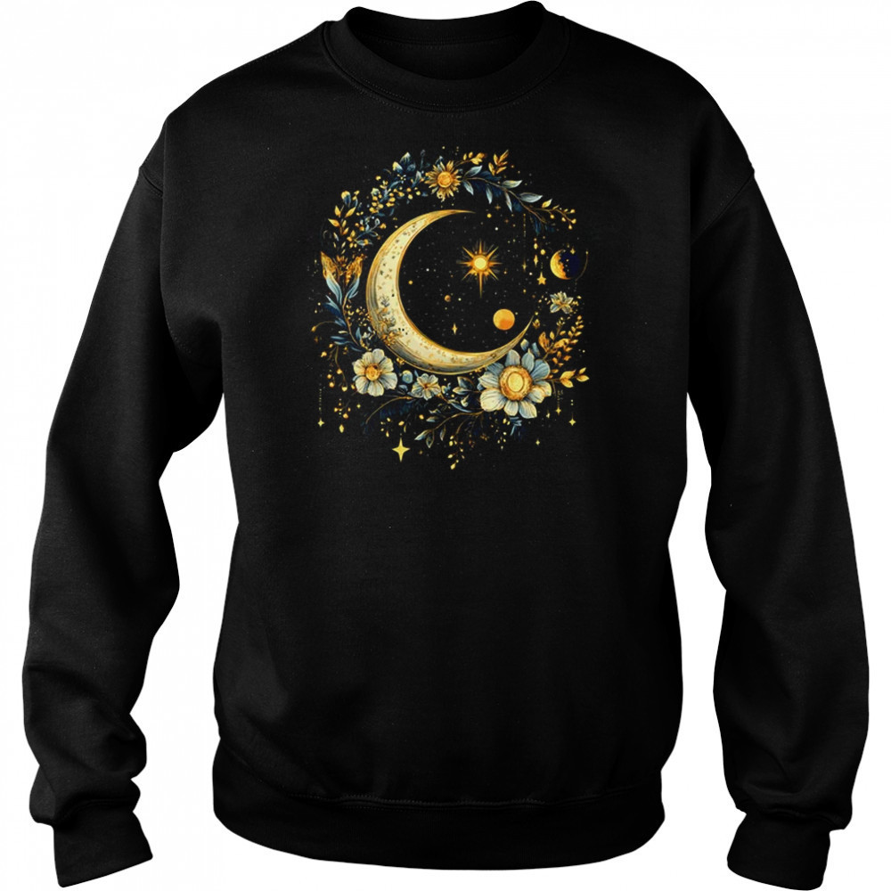 Mystic Sun And Moon Woman Girls Mystical Flowers Aesthetic shirt Hoodie