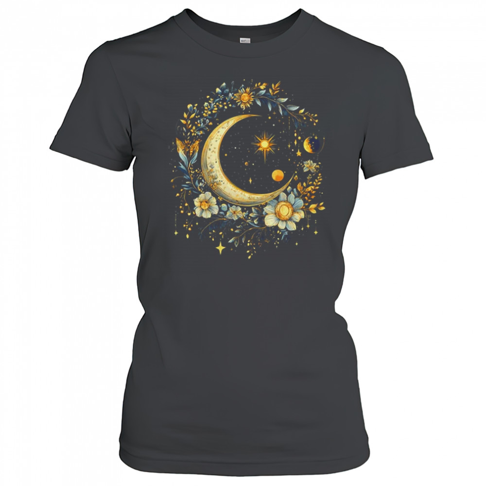 Mystic Sun And Moon Woman Girls Mystical Flowers Aesthetic shirt Women's T-shirt